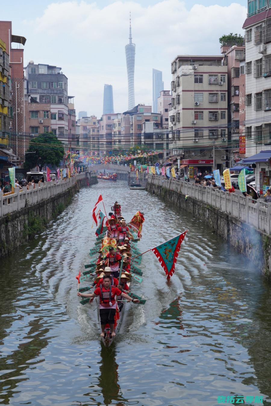 龙船景 锣鼓喧天 重现广州城市河道 繁华特殊
