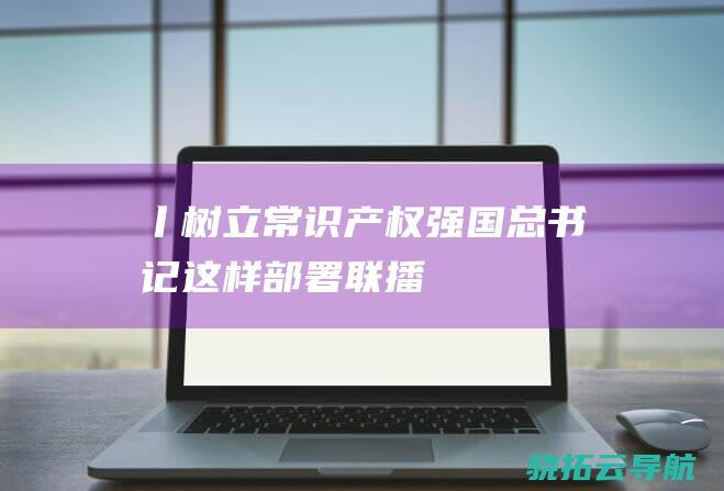 丨树立常识产权强国 总书记这样部署 联播