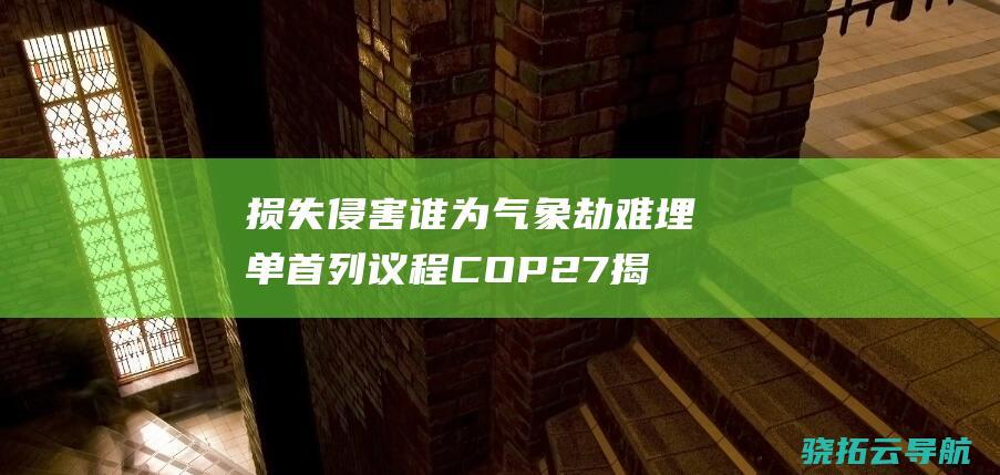 损失侵害 谁为气象劫难埋单 首列议程 COP27揭幕